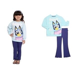 Bluey Toddler Girls Sweatshirt & Flare Leggings Set  Size 18 mo.  NWT 2-Pc  BTS